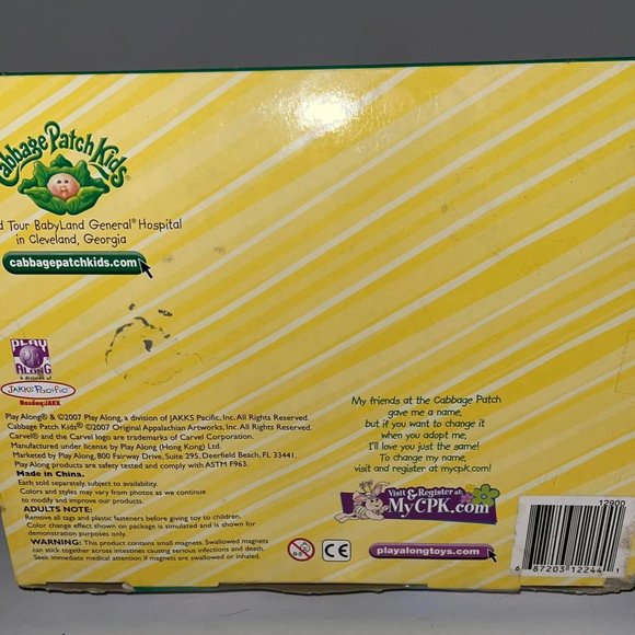 2007 Jakks CABBAGE PATCH KIDS FUN FEED BABIES Girl LUCY DEBORAH CARVEL DOLL NEW - Picture 8 of 8